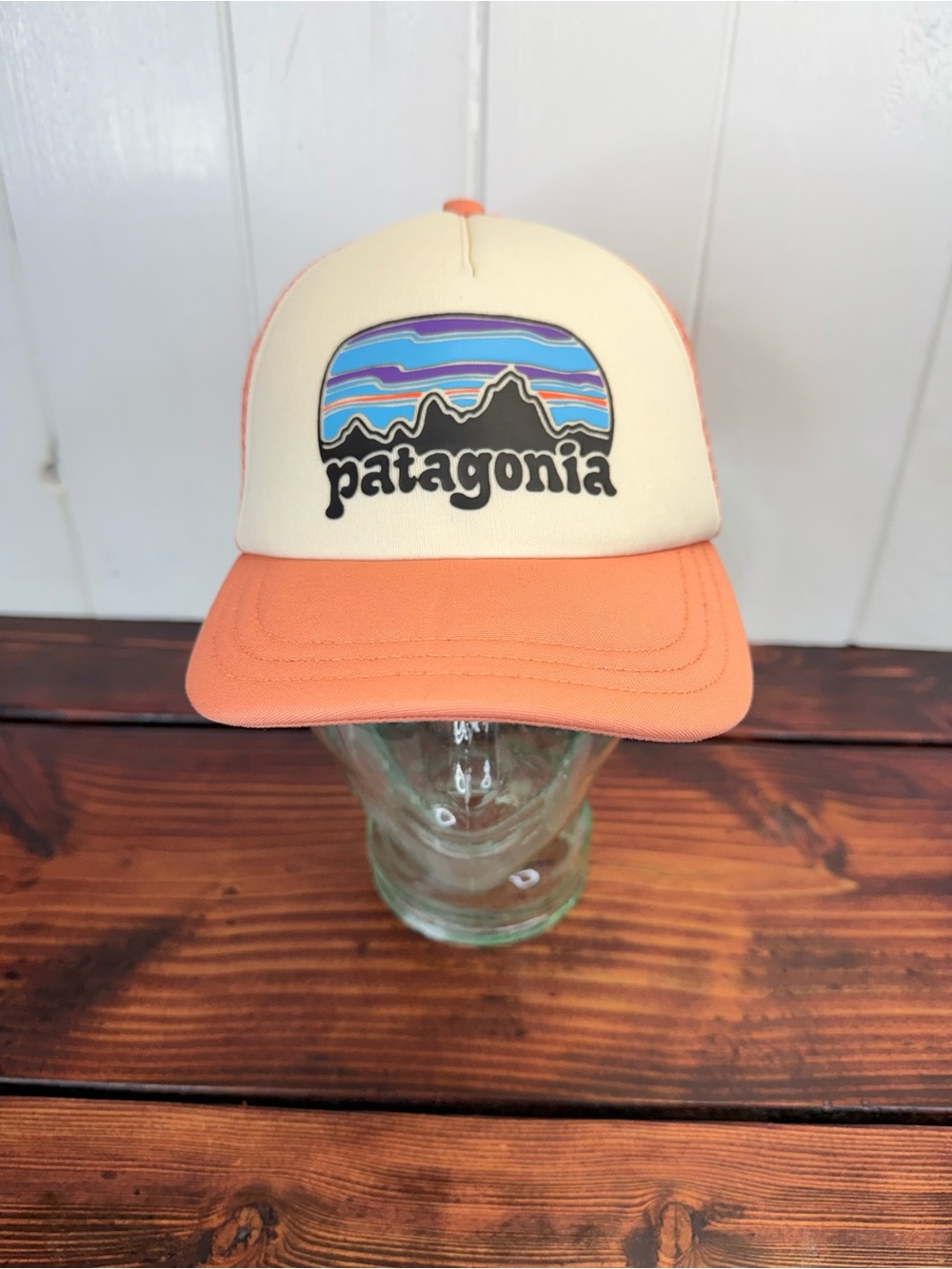 Patagonia P-6 Logo Trucker Hat Peach Coral Orange Snapback